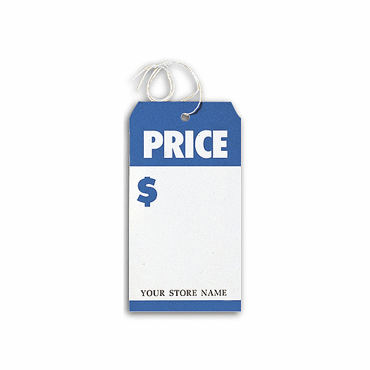 Price  Tags, Large, Blue/White