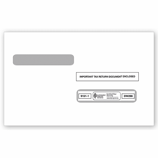 2020 4-Up Box Laser W-2 Double-Window Envelope