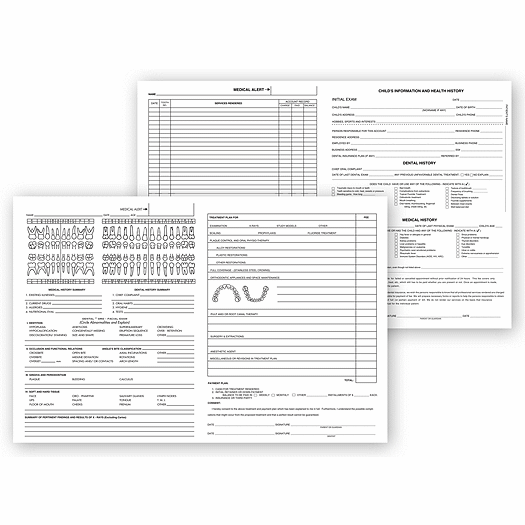 Pedodontic Dental Exam Record Forms, Histacount Series 200