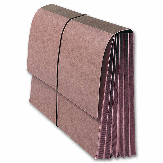 Top Tab Red Wallet Pocket, Elastic Tie, 5 1/4  expansion