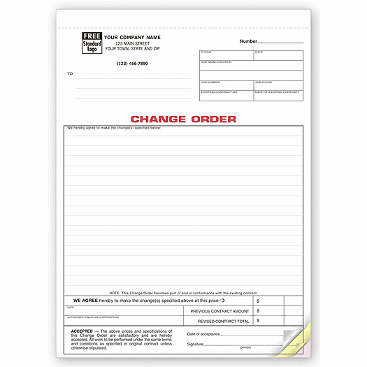 Change Orders - Classic Carbonless