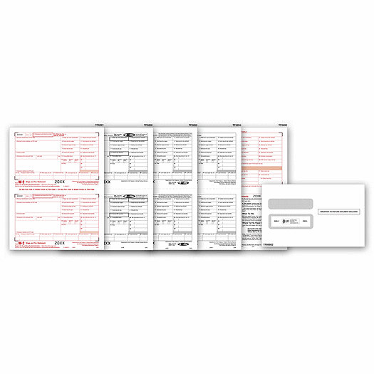 2020 Laser W-2 Set & Envelope Kit, 8-part