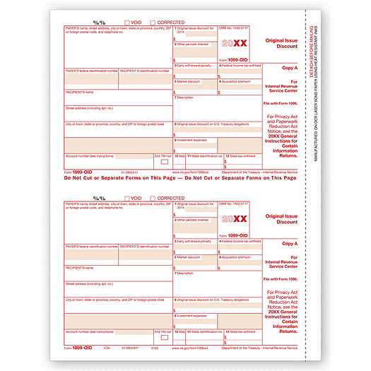 2020 Laser 1099-OID, Federal Copy A