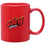 11 oz. C-Handle Mug - Glossy Red/Orange