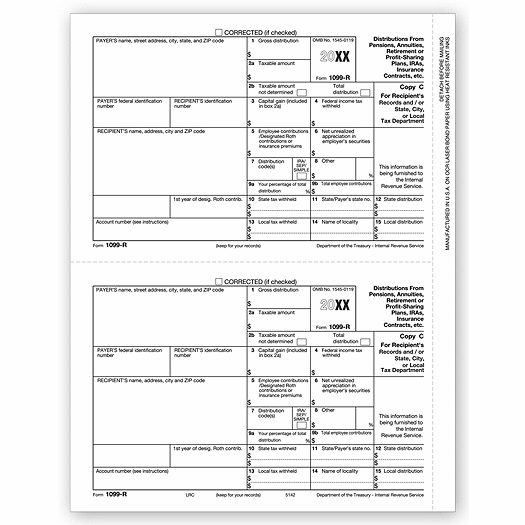2020 Laser 1099-R, Copy C, Bulk