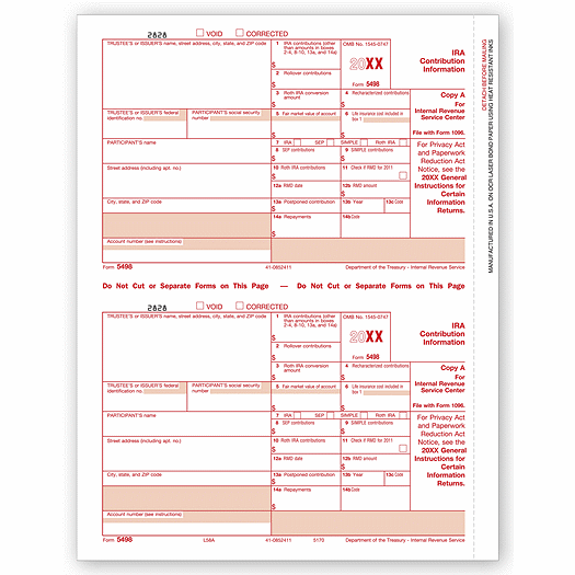 2020 Laser 5498,  Federal Copy A