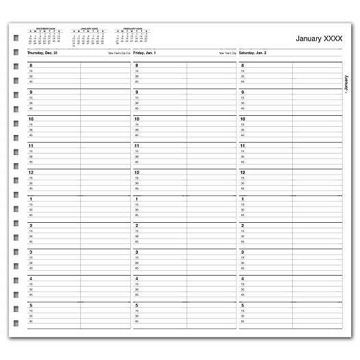 TimeScan 2 Col Looseleaf Book - 15 Min, 8am-6pm
