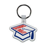 Graduation Cap Soft Plastic Key Chain 2-1/4