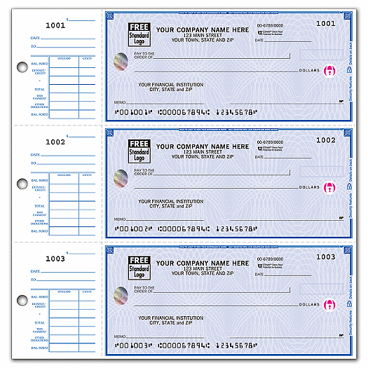 Deluxe High Security 3-On-A-Page Compact Checks w/CFP