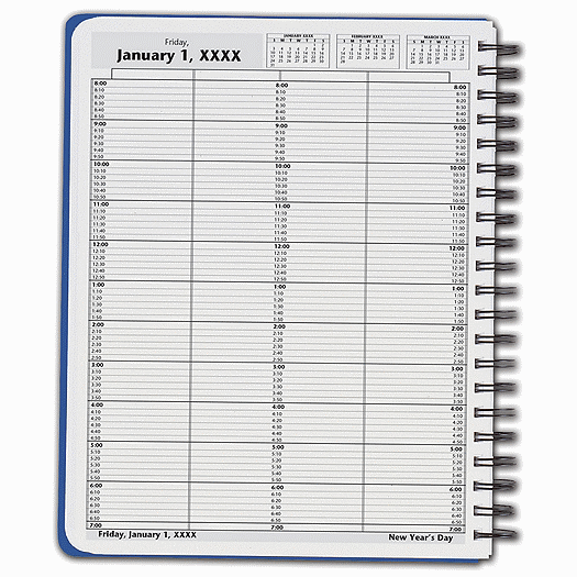 DayScan 4 Col Wirebound Book - 10 Min, 8am-7pm