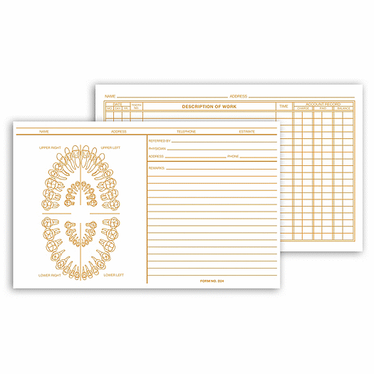 Dental Exam Card File Record, Unnumbered