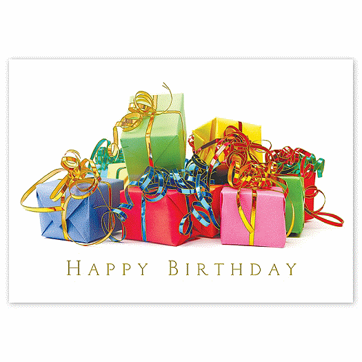 Colorful Gifts Happy Birthday Cards