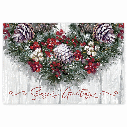 Winter Wreath Holiday Postcards