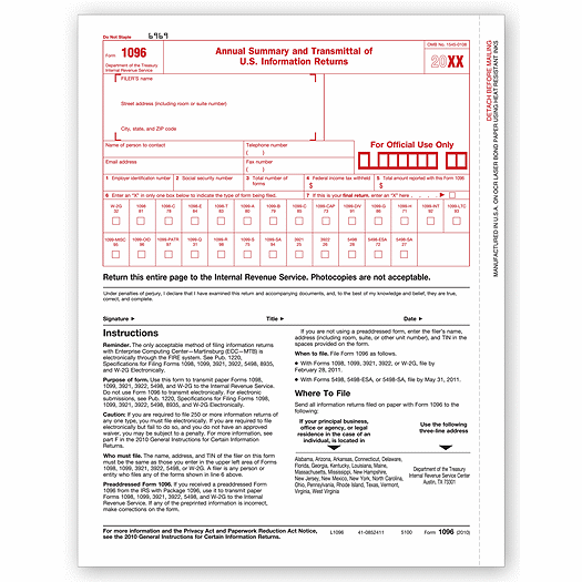 2020 Laser 1096 Transmittal Form