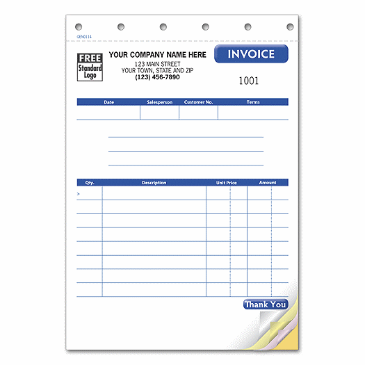 Compact Invoice, Carbonless