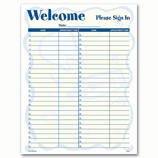 Patient Sign-In Sheet, Smile Helpers Design