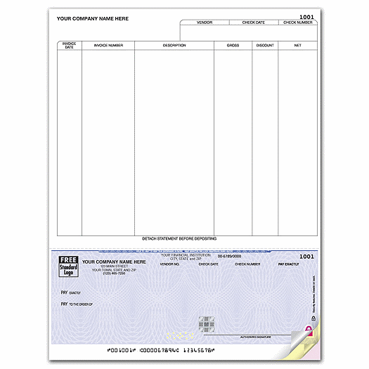 Deluxe High Security Laser Btm A/P Check 7.5 Voucher