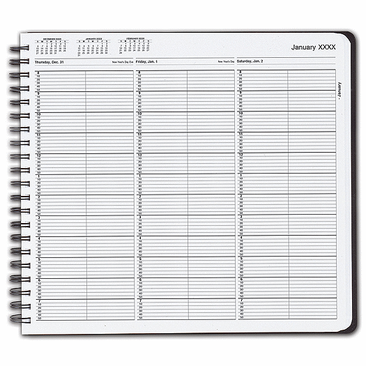 TimeScan 2 Col Wirebound Book - 10 Min, 8am-8pm