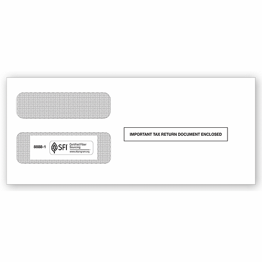 2020 1099 3-Up Double-Window Envelope (Stub On)