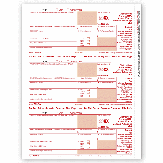 2020 Laser 1099-SA, Federal Copy A