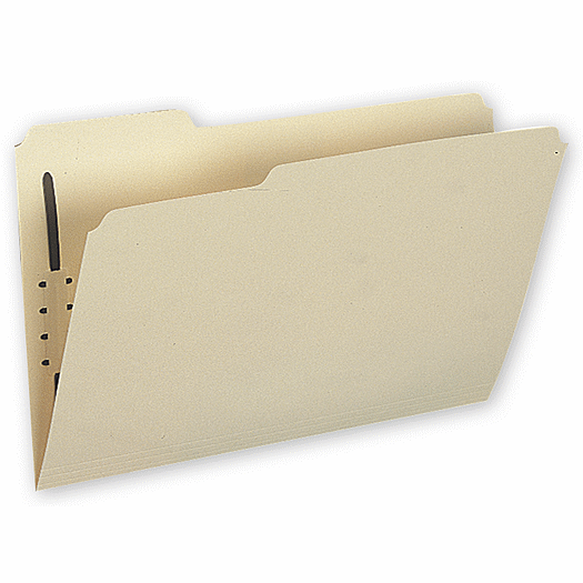 Top Tab Folders, Manila, 15 pt, One Fastener