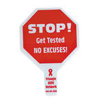 Stop Sign Plastic Hand Fan