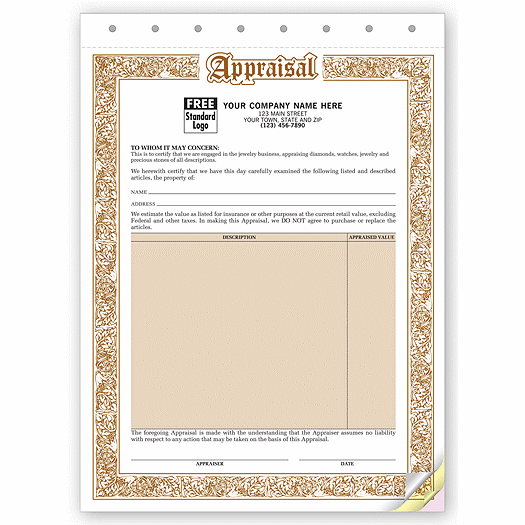 Appraisal Form - Jewelry Appraisal Forms