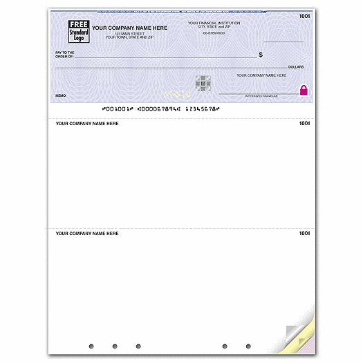 Deluxe High Security Laser Top Check Hole Punched