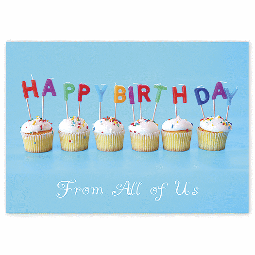 Candle Message  Cupcake Birthday Cards