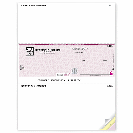 Deluxe High Security Susan G. Komen Laser Middle Check