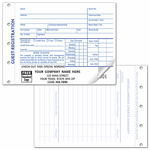 Guest Registration Forms - Carbonless