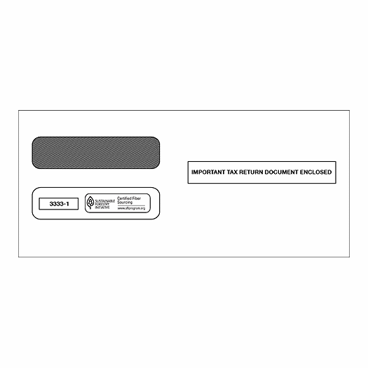 2020 3-Up Horizontal Laser W-2 Double-Window Envelope