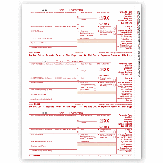 2020 Laser 1099-Q, Federal Copy A