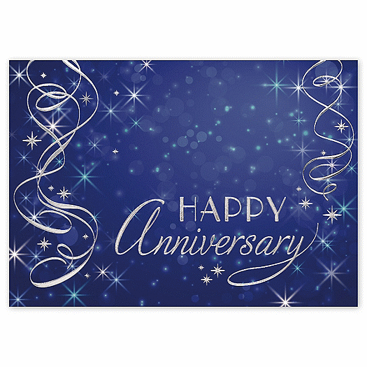 Sparkling Streamers & Stars Anniversary Cards