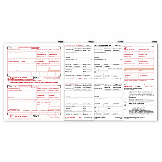 2020 Laser W-2 Set, 6-part, ADP