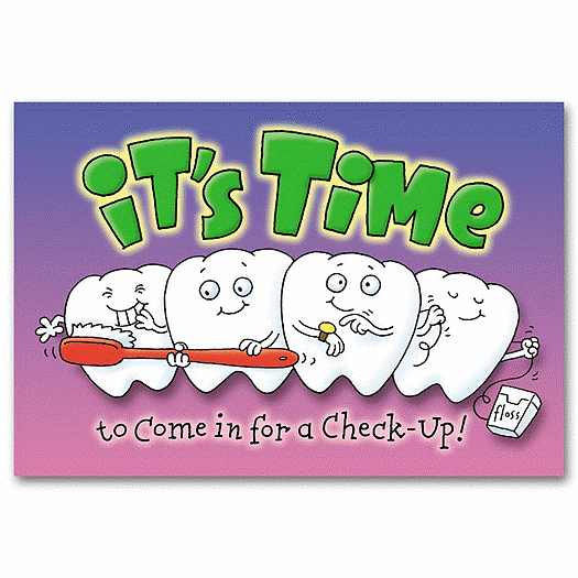 Laser Recall Postcard 'It's Time for a Check-up'