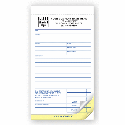 Repair Order Forms - Jewelry Repair Orders with Poly Bag