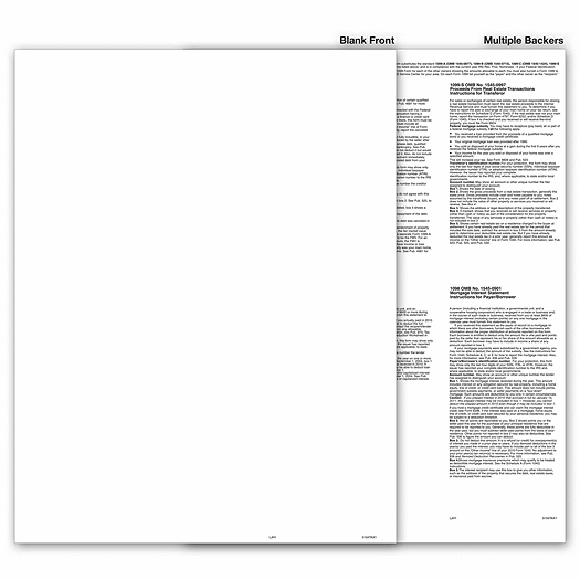 2020 Laser 1099-BLANK with Multiple Backers, Bulk