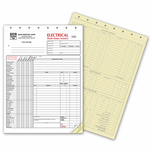 Electrical Work Orders - with Checklist