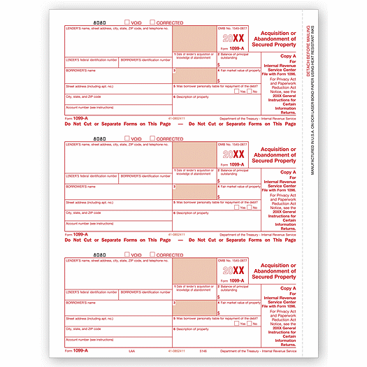 2020 Laser 1099-A, Federal Copy A
