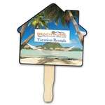 House Shaped Hand Fan, Full Color Digital
