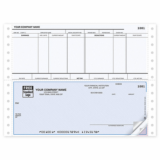 Continuous Bottom Payroll Check