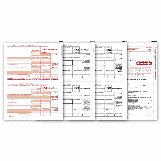 2020 Laser 1099-INT Income Set, 4-part