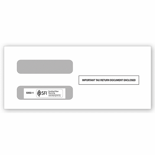 2020 3-Up 1099-MISC Income Horizontal Double-Window Envelope