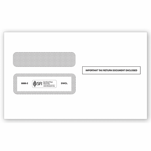 2020 W-2 Double-Window Envelope, Self-Seal