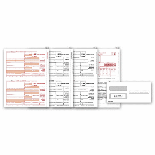 2020 Laser 1099-INT Income Set & Envelope Kit, 4-part