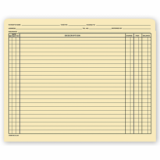 Top Tab File Pockets, Manila, 11 pt, Pre Printed 1 Column