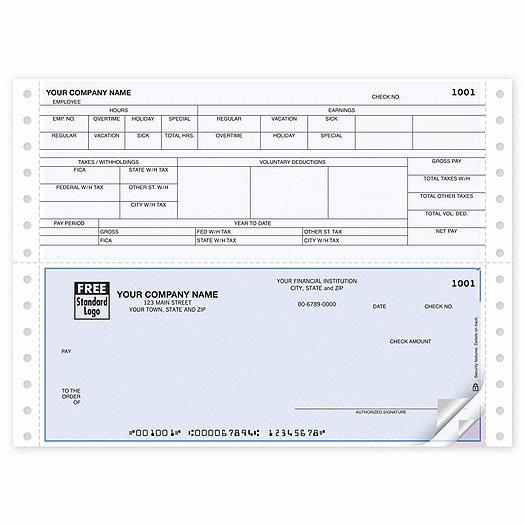 Continuous Bottom Payroll Check