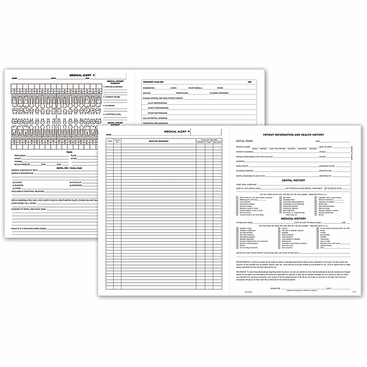 Four-Page Dental Exam Record, With Treatment Plan