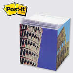 Post-it(R) Printed Note Cube - 3-3/8"W x 3-3/8"H x 3-3/8"D, Full Color